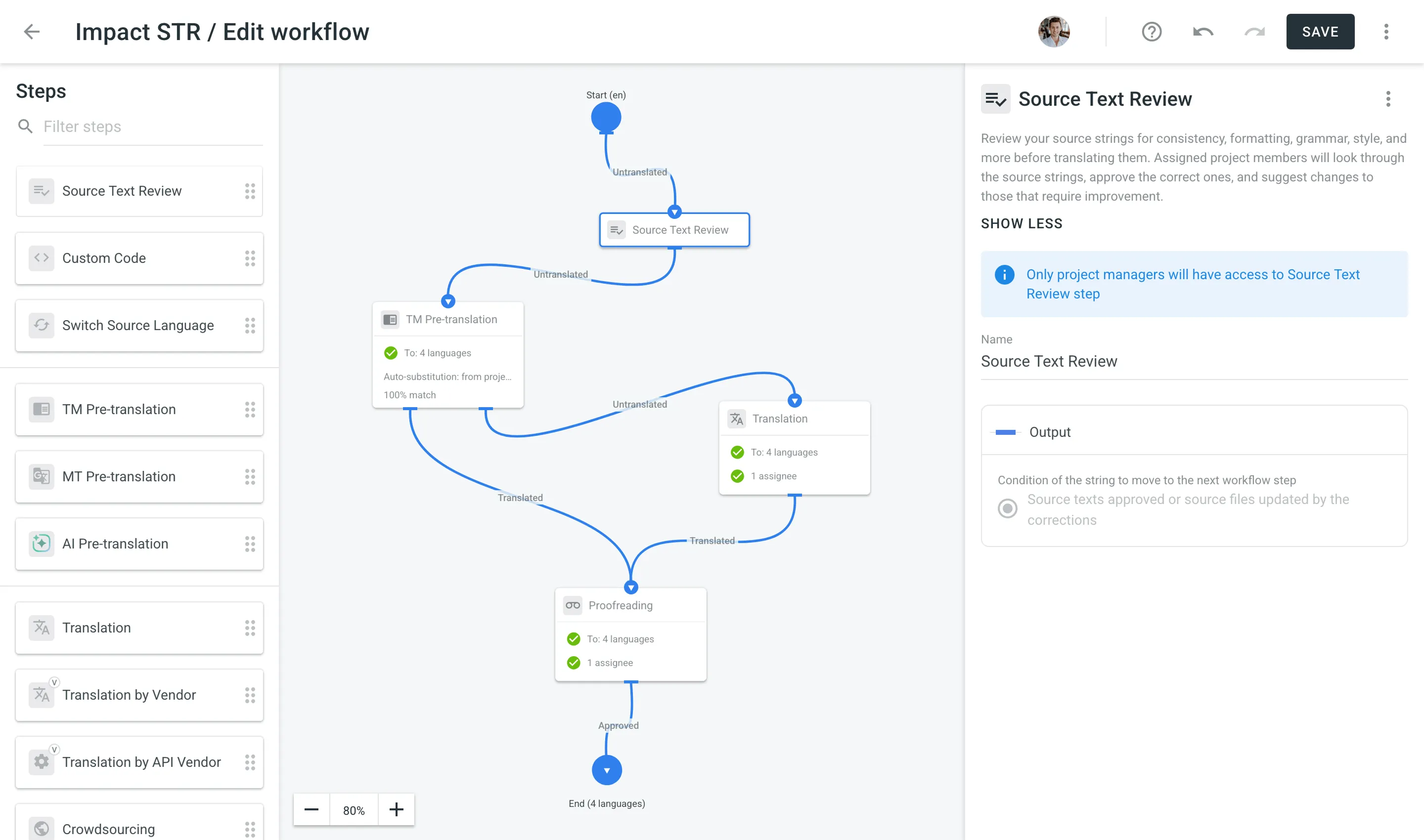 Quelltextprüfung im Workflow-Editor